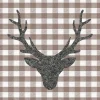 AMBIENTE SERVIETTE TETE DE CERF MARRON