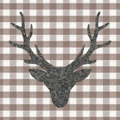 AMBIENTE SERVIETTE TETE DE CERF MARRON