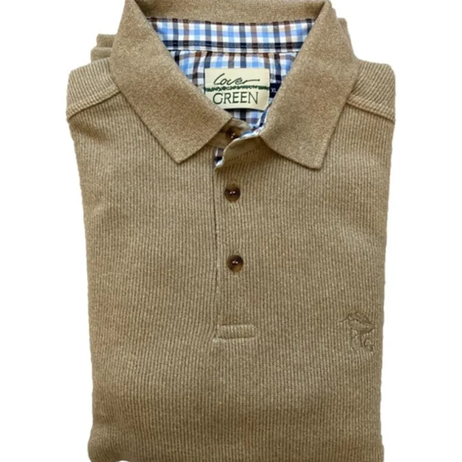 Homme LOVER GREEN SWEAT COL BOUTONNE BEIGE