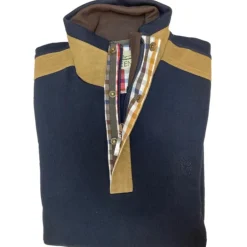 Homme LOVER GREEN SWEAT COL ZIP BOUTONNE MARINE