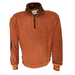 Homme LOVER GREEN SWEAT COL ZIP COUDIERE BRIQUE