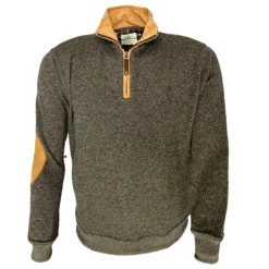 Homme LOVER GREEN SWEAT COL ZIP COUDIERE MARRON
