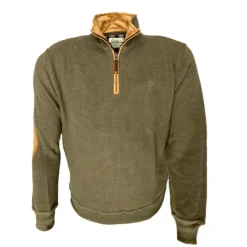 Homme LOVER GREEN SWEAT COL ZIP COUDIERE TAUPE