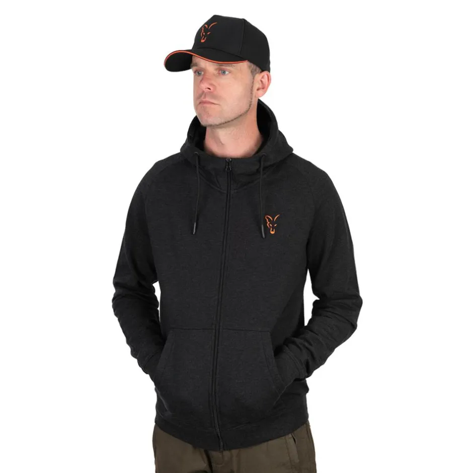FOX SWEAT NOIR ORANGE