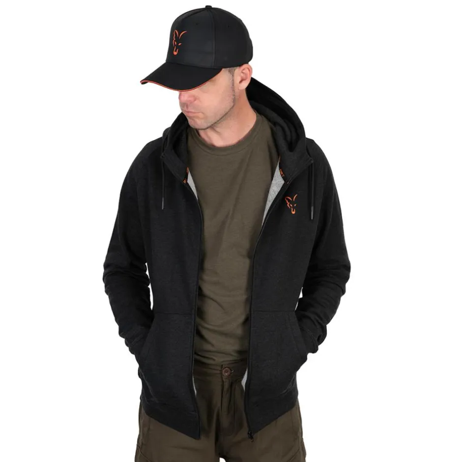 FOX SWEAT NOIR ORANGE