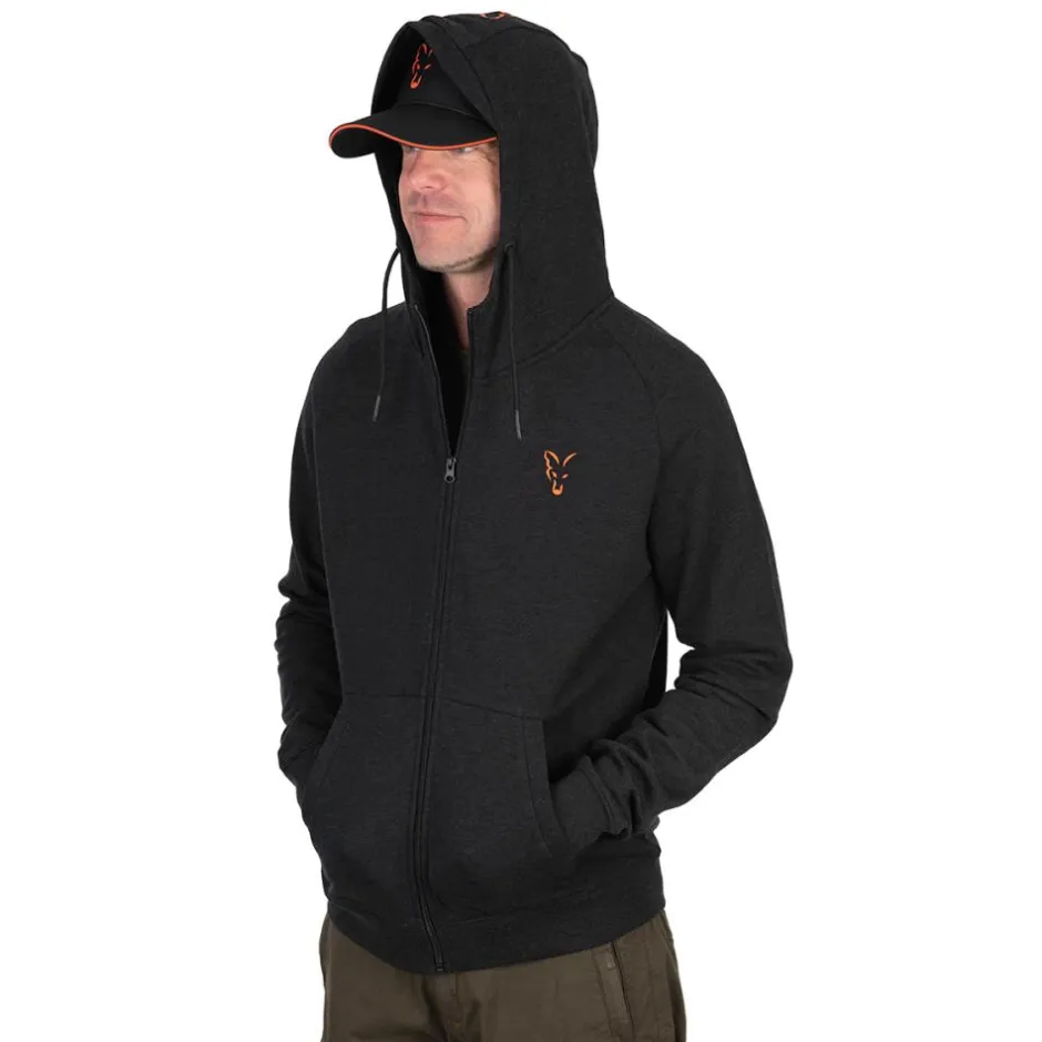 FOX SWEAT NOIR ORANGE
