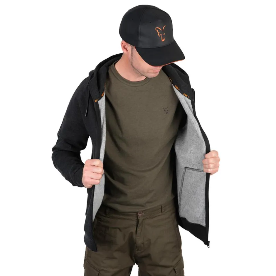 FOX SWEAT NOIR ORANGE
