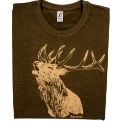 Homme BARTAVEL TEE SHIRT GRAND CERF KAKI