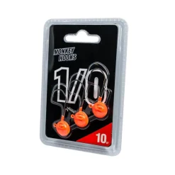 MONKEY LURES TETE PLOMBEE MONKEY HOOK ORANGE 1/0 X 3