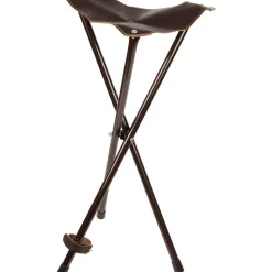 TERZEO CHASSEURS TREPIED PIED METAL ASSISE CUIR 60CM