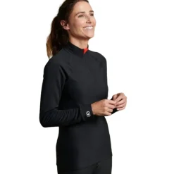Femme DAMARTSPORT TSHIRT FEMME COL ZIP COMFORT 5 NOIR