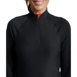 Femme DAMARTSPORT TSHIRT FEMME COL ZIP COMFORT 5 NOIR
