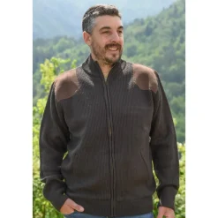 Homme WINCHESTER VESTE TRICOT POLAIRE MARRON
