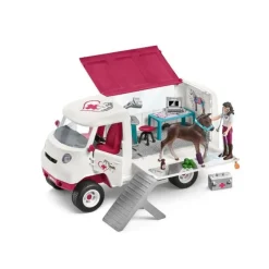 Enfant SCHLEICH VÉTÉRINAIRE MOBILE AVEC POULAIN HANOVRIEN